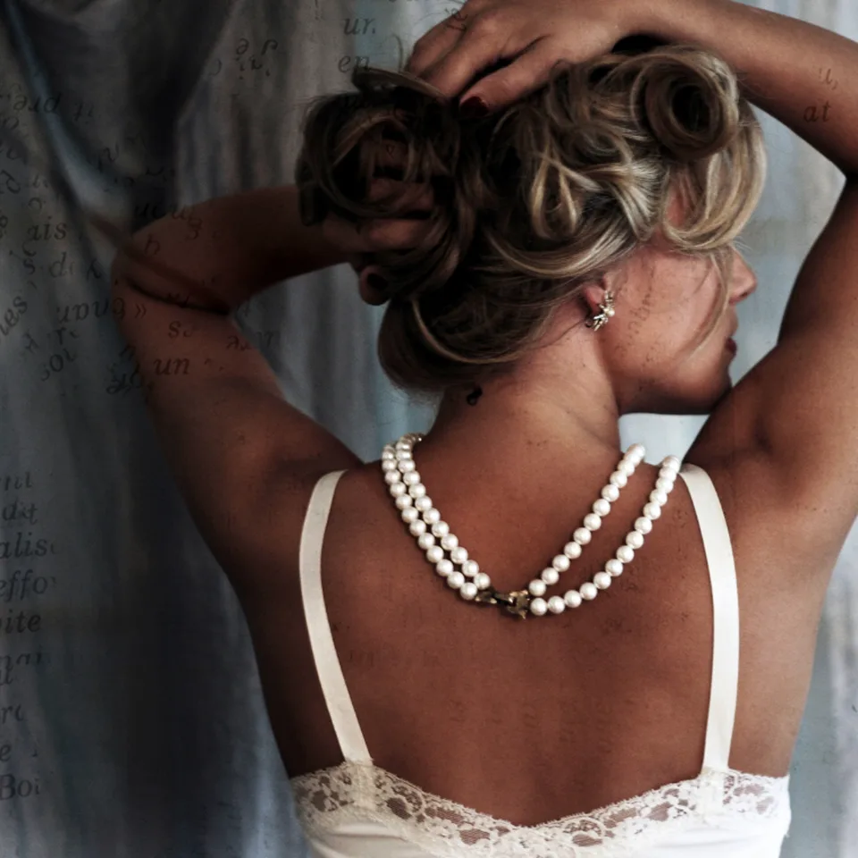 [SJ-NK-150] Double-strand Pearl Necklace, 18K clasp