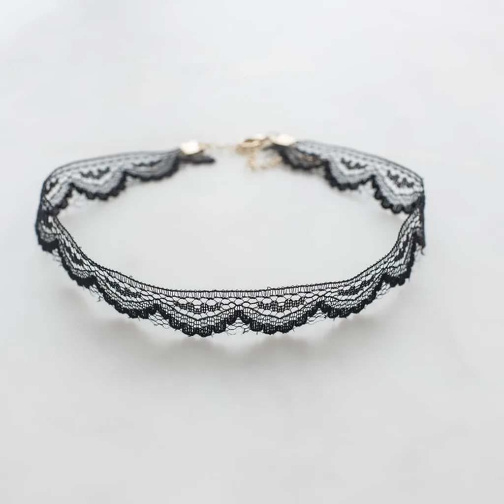 [RG-SL-701] Oxidised Silver Lace Choker