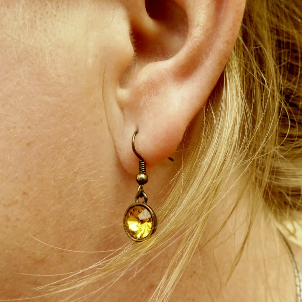 [MD-ER-402] 18K Citrine Drop Earrings