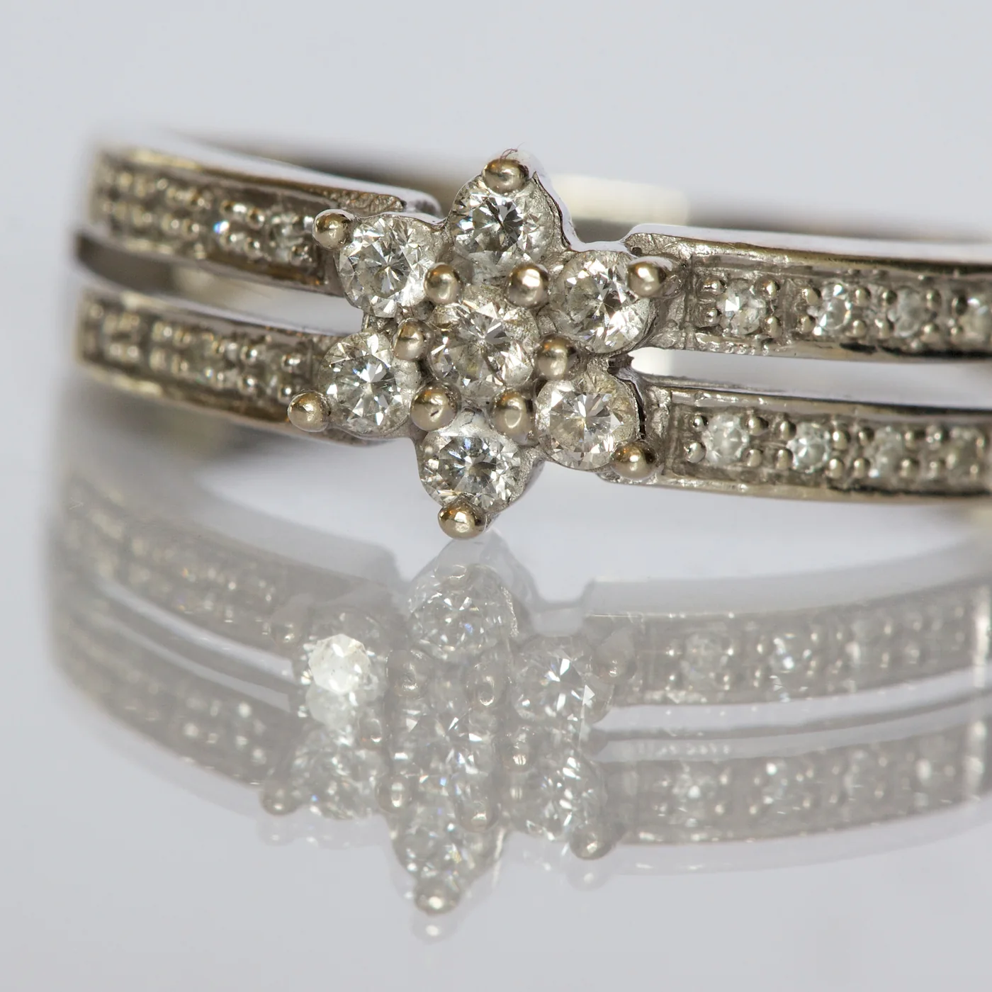 Three-stone Diamond Band, Platinum